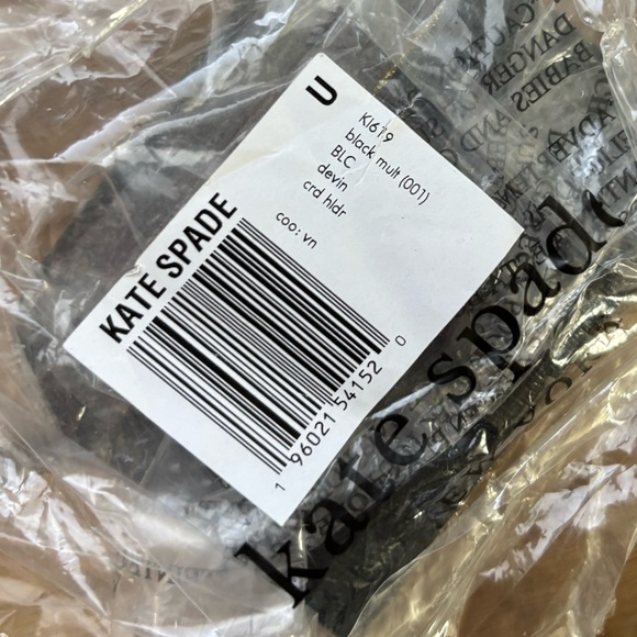 ♠️KATE SPADE nwt New York Devin Black multicolor card holder saffiano leather - Picture 12 of 12
